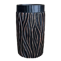 Βάζο 0038-223-042 16x11x30cm Black-Bronze Πολυρεσίνη