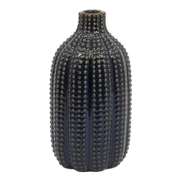 Βάζο 023-223-096 16x16x32cm Blue Black-Gold Κεραμικό