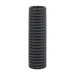 Βάζο 023-223-098 12x12x42cm Blue Black-Gold Κεραμικό