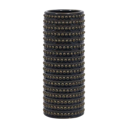 Βάζο 023-223-099 12x12x33cm Blue Black-Gold Κεραμικό