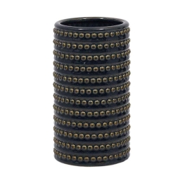 Βάζο 023-223-100 12x12x23cm Blue Black-Gold Κεραμικό