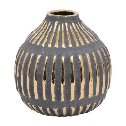 Βάζο 023-223-104 16x16x16cm Gold-Grey Κεραμικό