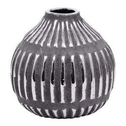 Βάζο 023-223-111 16x16x16cm Silver-Grey Κεραμικό