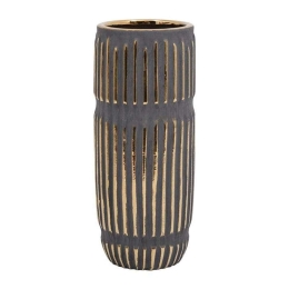 Βάζο 023-223-106 12x12x31cm Gold-Grey Κεραμικό