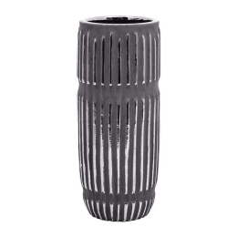 Βάζο 023-223-113 12x12x31cm Silver-Grey Κεραμικό