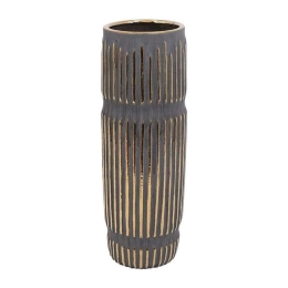 Βάζο 023-223-107 13x13x42cm Gold-Grey Κεραμικό
