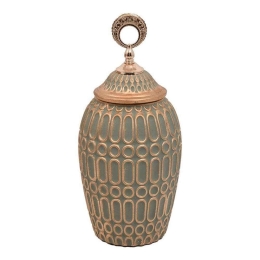 Βάζο 373-223-911 14x33cm Green-Gold Κεραμικό
