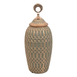 Βάζο 373-223-912 15x38cm Green-Gold Κεραμικό