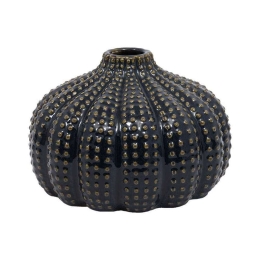 Βάζο Ρόδι 023-223-093 18x18x13cm Blue Black-Gold Κεραμικό