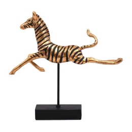 Διακοσμητική Φιγούρα Zebra 373-223-959 29,5x6,5x26,5cm Black-Gold Πολυρεσίνη