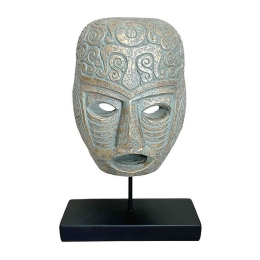 Διακοσμητικό Επιτραπέζιο Face 0038-223-047 20,5x10,5x35,5cm Veraman-Gold Πολυρεσίνη