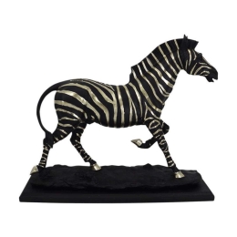 Διακοσμητικό Επιτραπέζιο Zebra 253-223-501 31,2x10x25,8cm Black-Gold Πολυρεσίνη