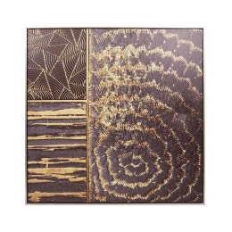 Κάδρο 373-223-982 80x3x80cm Beige-Brown Τετράγωνοι Καμβάς