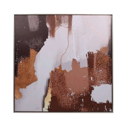 Κάδρο 373-223-984 80x3x80cm Brown-Multi Τετράγωνοι Καμβάς