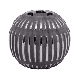 Κηροπήγιο Ρεσώ 023-223-112 13x13x11cm Silver-Grey Κεραμικό