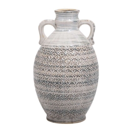 Βάζο Cross 028-223-131 16x16x27cm Beige-Brown Κεραμικό