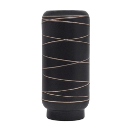 Βάζο Stripe 028-223-120 14,5x14,5x32cm Black-Gold Κεραμικό