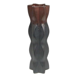 Κηροπήγιο Κεραμικό 003-223-079 14,5x14x46,5cm Grey-Brown Κεραμικό