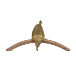Διακοσμητικό Αντικείμενο Man 937-123-007 43x7x20cm Natural-Gold Μέταλλο,Ξύλο
