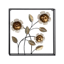 Διακοσμητικό Τοίχου 128-223-101 40x4x40εκ White-Gold Μέταλλο