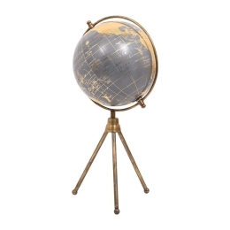 Υδρόγειος Σφαίρα Σε Βάση 936-123-014 15x15x25,5cm Grey-Gold