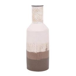 Βάζο Μεταλλικό 374-124-043 15x41cm Beige-Brown Μέταλλο