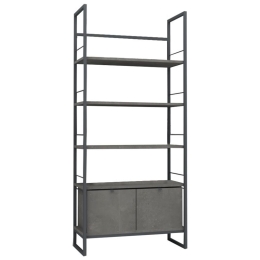 Βιβλιοθήκη Gates pakoworld ανθρακί antique-γκρι 80x35x180εκ
