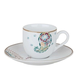 Φλυτζάνι Καφέ Με Πιατάκι Fantasy 1181337 90ml Multi Ionia Πορσελάνη