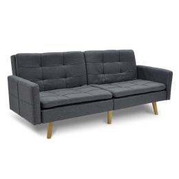 Καναπές-Κρεβάτι Flexible Σε Γκρι Σκούρο Ύφασμα 198X87X76Cm 035-000004 Ξύλο,Ύφασμα