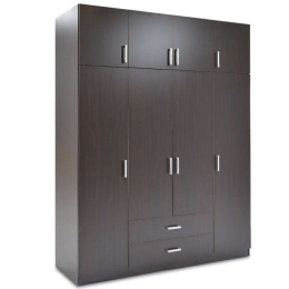 Ντουλάπα Ρούχων Dose Με Πατάρι Wenge 200X58X230Cm 043-000067 Τετράφυλλη Μελαμίνη