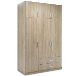 Ντουλάπα Ρούχων Royal Με Πατάρι Sonoma 150X58X230Cm 043-000072 Τρίφυλλη Μελαμίνη