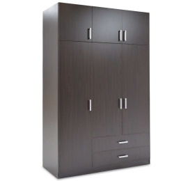 Ντουλάπα Ρούχων Royal Με Πατάρι Wenge 150X58X230Cm 043-000070 Τρίφυλλη Μελαμίνη