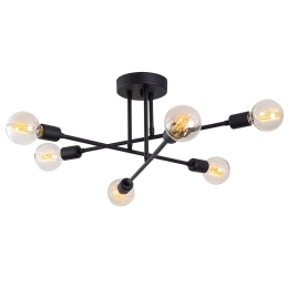 Φωτιστικό Οροφής PWL-0102 Φ64x30cm Black 071-000766 Μέταλλο
