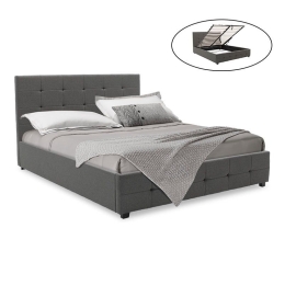 Κρεβάτι Roi 160x200 006-000018 Anthracite + Αποθηκευτικό χώρο Διπλό Ξύλο,Ύφασμα
