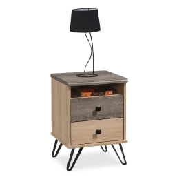 Κομοδίνο Bruno 123-000105 Viscount - Toro 39,5x39,5x56,5 Mdf,Μέταλλο