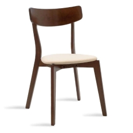 Καρέκλα Toto 097-000011 Walnut - Beige Ξύλο,Ύφασμα