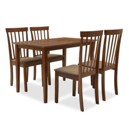 Τραπεζαρία Nilda Σετ 5τμχ 091-000003 112x72x74cm Walnut 4 Θέσεων
