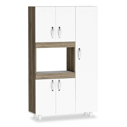 Ντουλάπα Kουζίνας Defne 120-000003 89x37.5x160cm Brown-White Μελαμίνη,Mdf