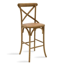 Σκαμπό Μπαρ Reid 102-000006 45x52x116cm Walnut Rattan,Ξύλο