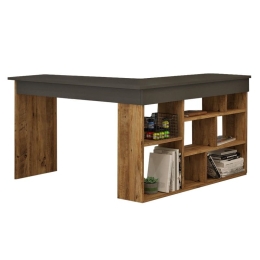 Γραφείο Γωνιακό Rosaline 176-000024 120x129x72cm Anthracite-Oak