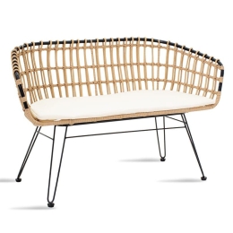 Καναπές Naoki 140-000007 Διθέσιος 120x55x79cm Black - Natural Διθέσιος
