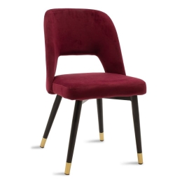Καρέκλα Brianna 112-000027 48x58x81 Bordo-Black Βελούδο, Μέταλλο