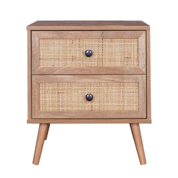 Κομοδίνο Oslo 086-000002 50x39x55 Sonoma Rattan,Ξύλο