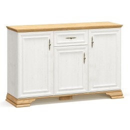Μπουφές Jaden 173-000027 137,5x39x88,5 Golden Oak-White Antique Μοριοσανίδα, Μελαμίνη