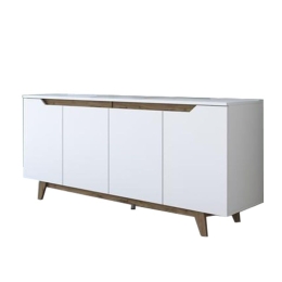Μπουφές Rafaelo 182-000004 180x45x78,5 White-Walnut Μοριοσανίδα, Μελαμίνη