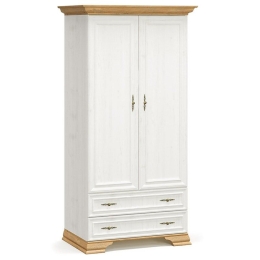 Ντουλάπα Jaden 173-000030 Δίφυλλη 101x62x197,5cm Golden Oak-White Antique Δίφυλλη