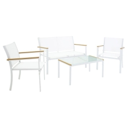 Σαλόνι Κήπου Jacie 136-000009 (Σετ 4τμχ) White 4 Θέσεων