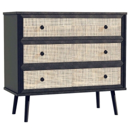 Συρταριέρα Oslo 086-000015 90x39x79cm Black-Natural