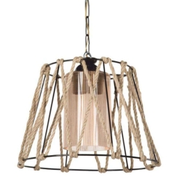 Φωτιστικό Οροφής PWL-0971 Φ30x55cm 1xΕ27 60W Black-Natural