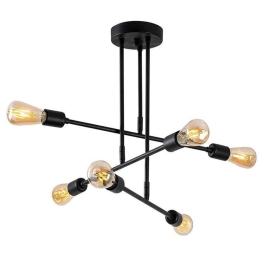 Φωτιστικό Οροφής PWL-0102 Φ75x50cm 6xΕ27 100W Black